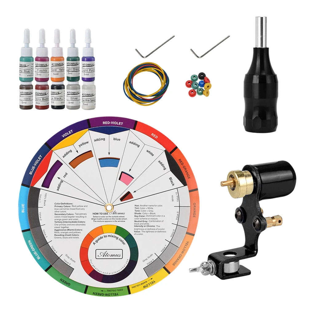 Tattoo Machine Kit for Tattoo Artists, for Eyebrow Eyeliner Lip Makeup Beauty Tool - Select Colors
