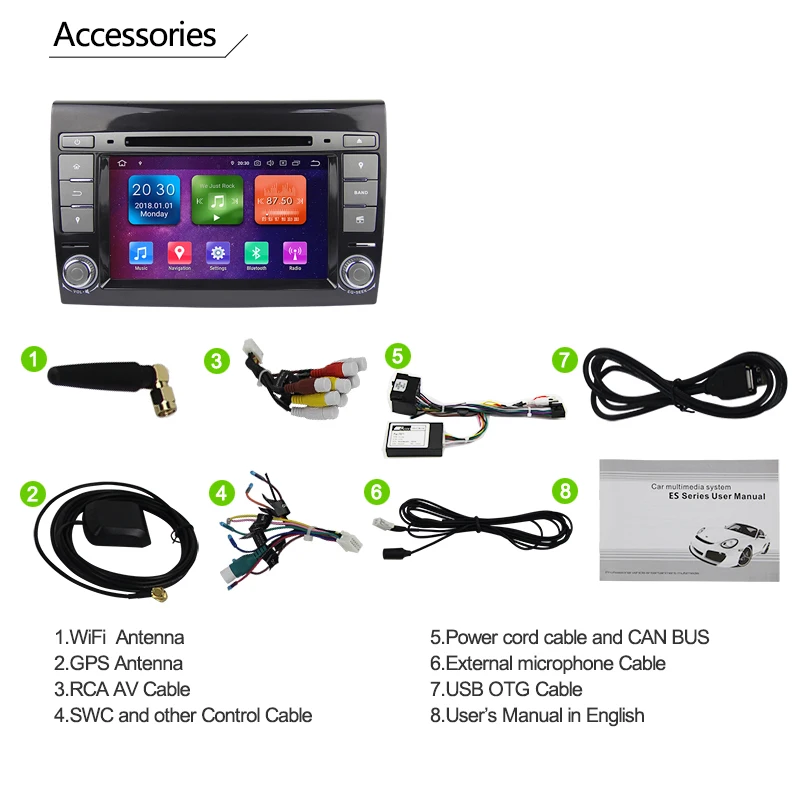 Top Android 9.0 9.1 Car DVD Player 2 din Stereo for Fiat Bravo 2007-2014 Radio NAVI GPS Navigation System 1024*600 Bluetooth Wifi 16