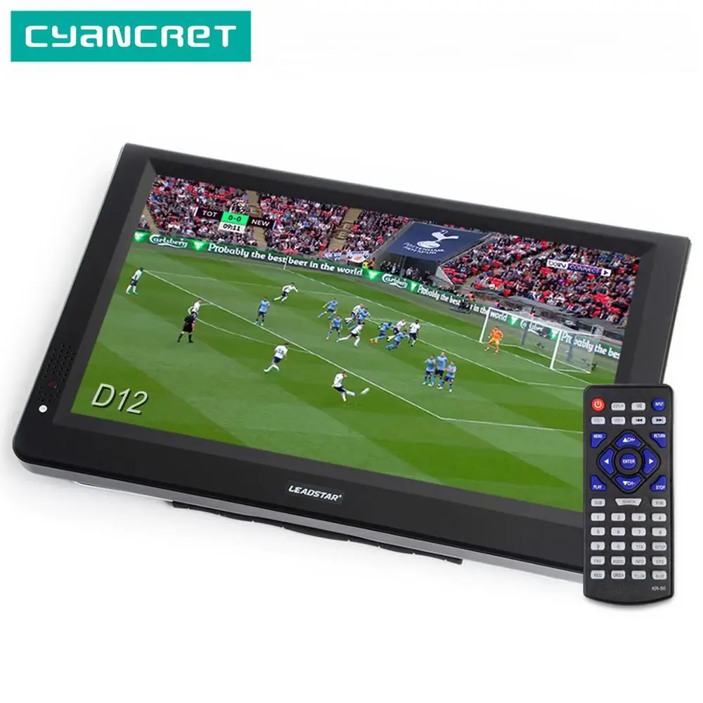 Skup LEADSTAR D12 cal HD przenośny telewizor DVB T2 ATSC ISDB T tdt cyfrowe i analogowe mini mały samochód telewizji obsługuje usb karty SD MP4 AC3