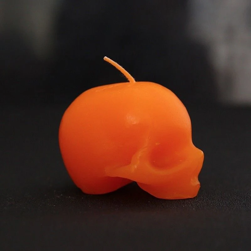 Orange 1 PC Red Brain Inside Skull Candle Bleeding Skull Candle Crying Candles Small Smokeless Skeleton Terror Candle - Цвет: Orange