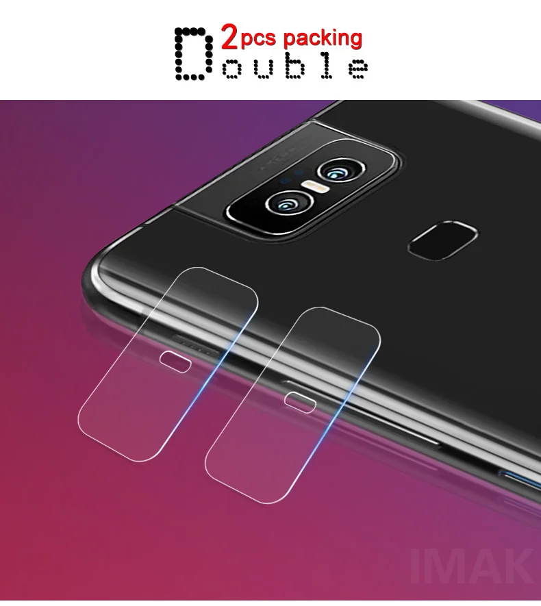 2pcs IMAK Clear Camera Lens Glass Film For ASUS Zenfone6 ZS630KL 5 5Z ZE620KL ZS620KL Max M2 ZB633KL Tempered Glass Film (6)