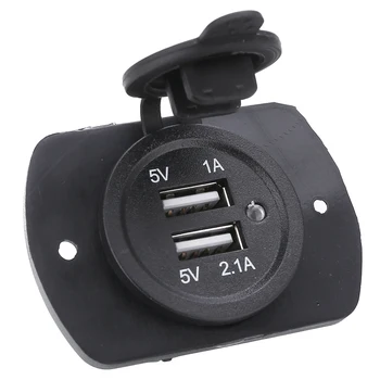 

12V Dual USB Car Charger Motorcycle Power Socket Outlet Compatible For Smart Cell Phone Universal Charging Adapters Sockets