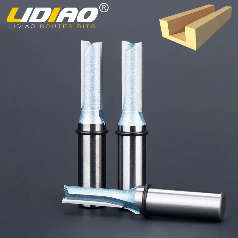 LIDIAO 1/2 ''хвостовик деревообрабатывающий 2 флейты слот/роща прямой бит фрезы Фрезы для резки древесины искусственная доска/МДФ