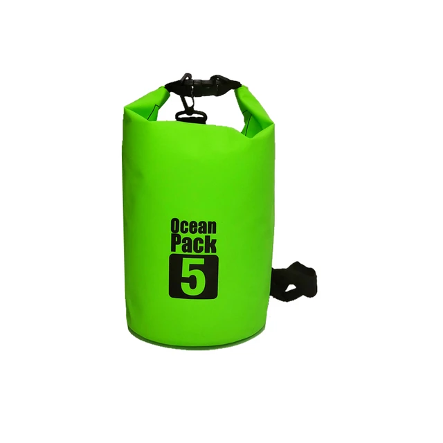 PVC Waterproof Bag 5L 10L 20L Outdoor Swimming Bag Diving Compression Storage  Dry Bag For Man Women Kayaking Backpack Green 5L