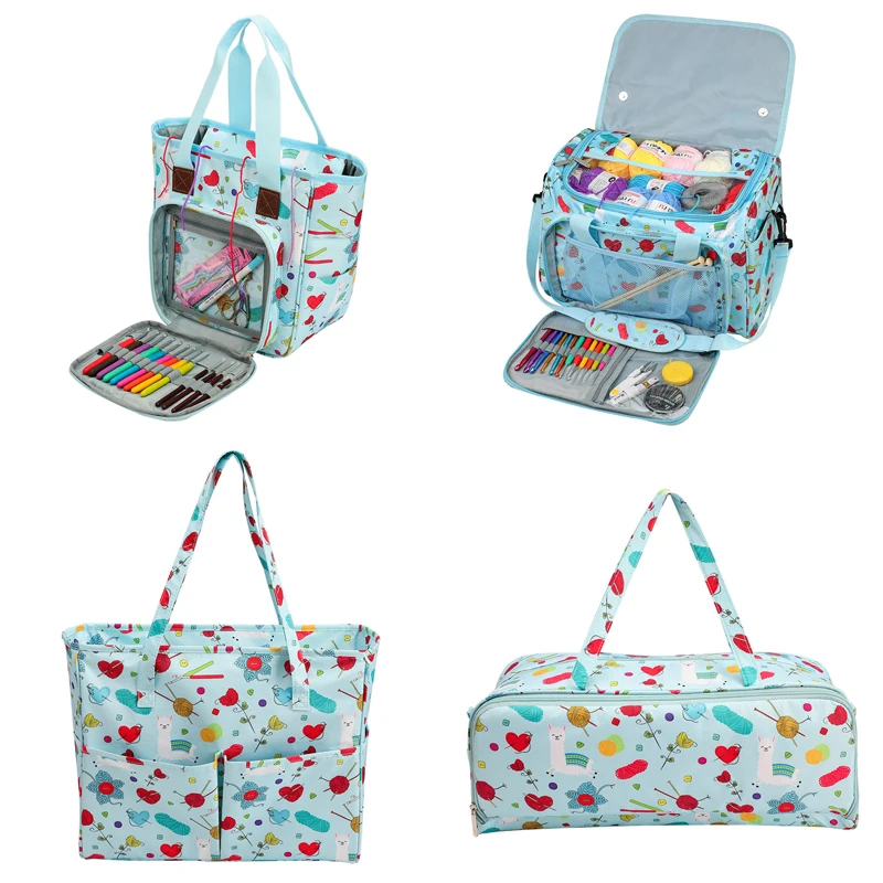Yarn Knitting Storage Bag for Crochet & Needlework Yarn Balls,Crochet Hooks, Knitting Needles Sewing Accessories (11)