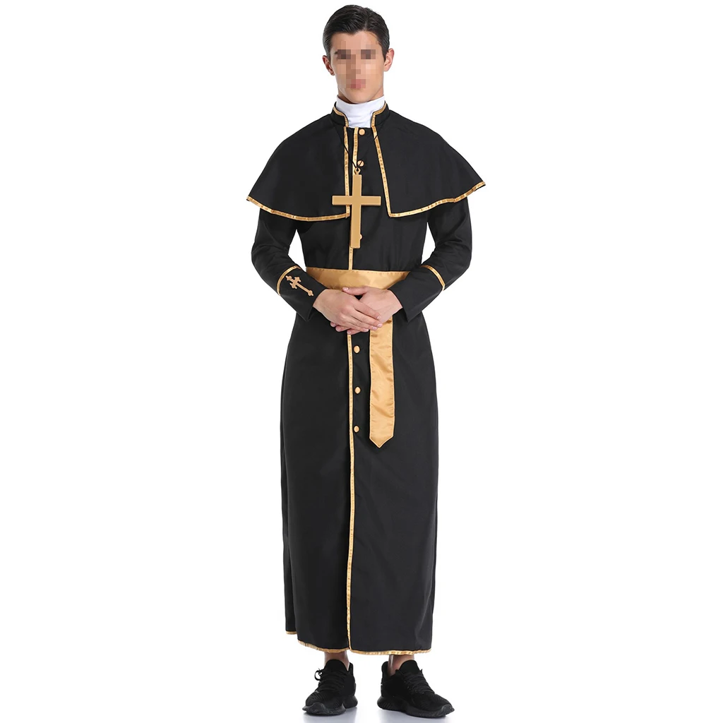 Catholic Priest Cardinal Monk Friar Robes Men's Halloween Costume