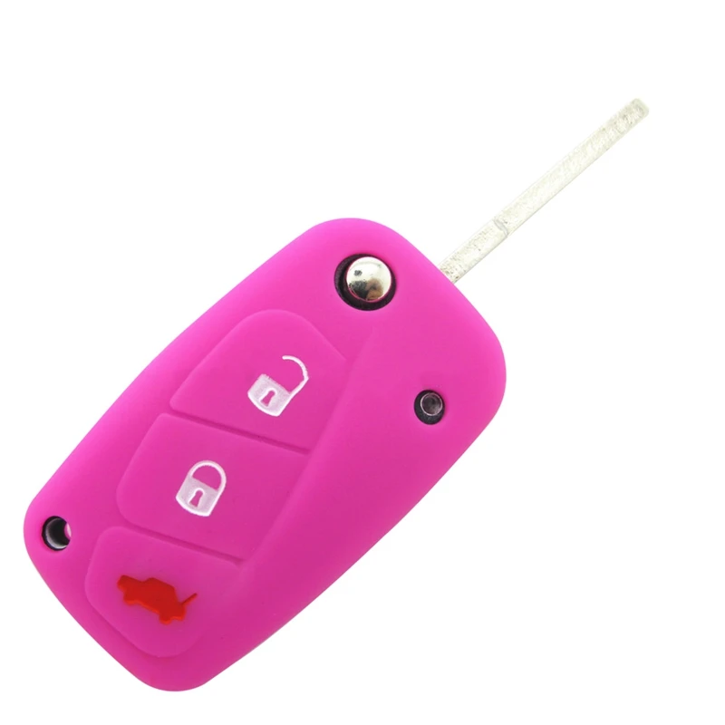 3 кнопки силиконовый чехол для ключей от машины чехол для FIAT Key Bag Защитная крышка аксессуары для салона автомобиля