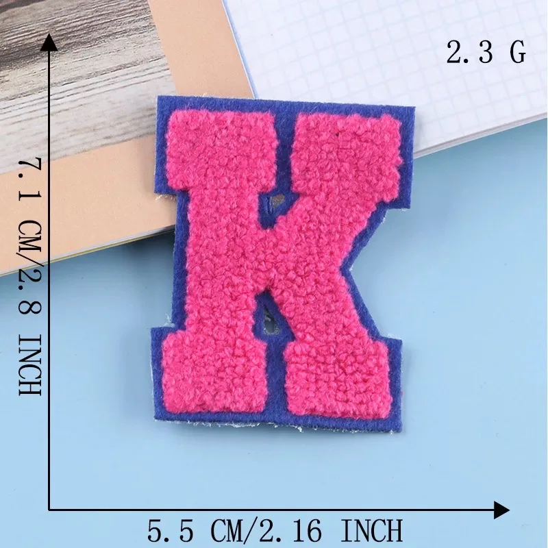 2022 New 3D Colorful A-Z 26 Letters Chenille Embroidered Patches IRON on Alphabet Letters Embroidery Applique Sewing diy 