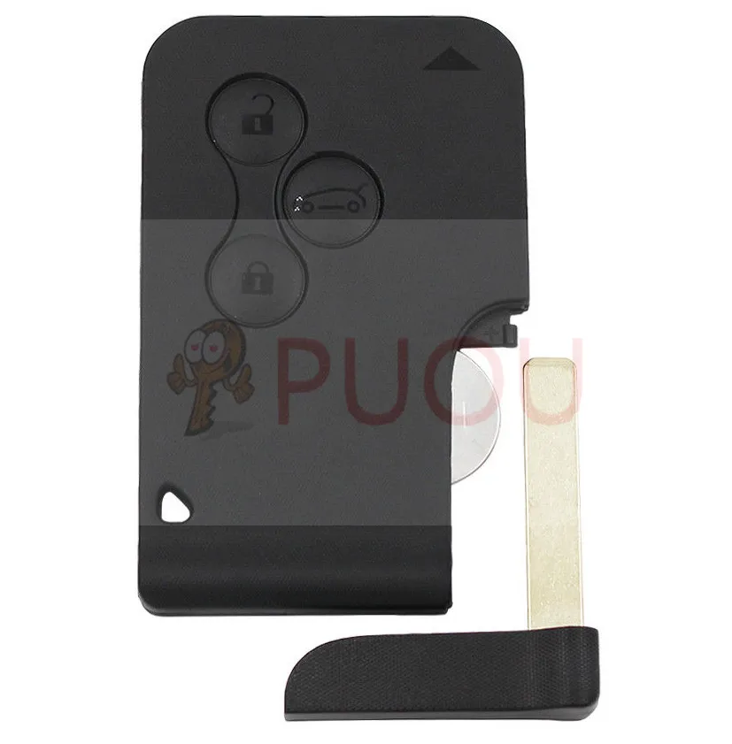 

10pcs/lot 3 Button high quality Remote Smart Card 433Mhz pcf7947 chip key control for Renault Megane 2 with key blade