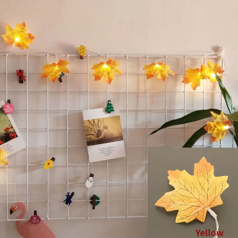 Diwali светильник, гирлянда, светодиодный светильник для патио, с кленовыми листьями, для спальни, цепь лампы, для праздничного салона, вечерние украшения, для лестницы, осень