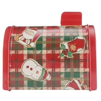 

1pc Christmas Decoration Supplies Candy Box Chrismast Iron Mailbox-Shaped Packing Box Candy Boxes Gift Wrapping Case