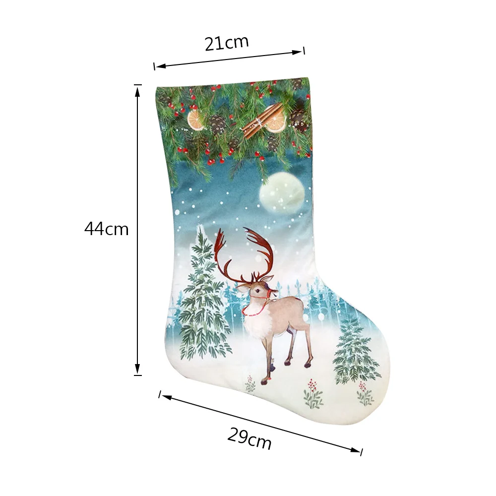 Носки с Санта-Клаусом Hoomal рождественские чулки детские конфеты держатели для подарков Снеговик олень карман висящий орнамент с рождественской елкой - Цвет: 7