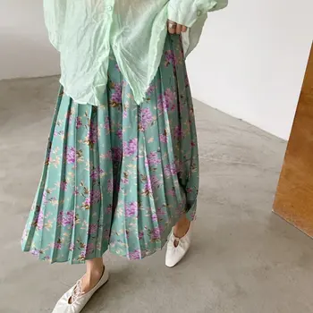 

Alien Kitty Fashion High Waist Printed Florals All Match 2020 Retro Stylish Sweet Girls Vintage Female High Waist Gentle Skirts