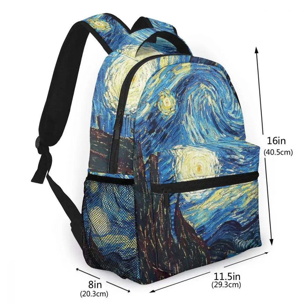 Ван Гог звездное небо картина маслом рюкзак для женщин и детей школьные сумки для подростков мальчиков девочек студентов карандаш сумка Mochila Escolar ноутбук