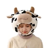 Funny Milk Cow Head Plush Hat Pillow Spot Print Cartoon Animal Stuffed Toy Headgear Cap Cosplay Party Photo Props 1
