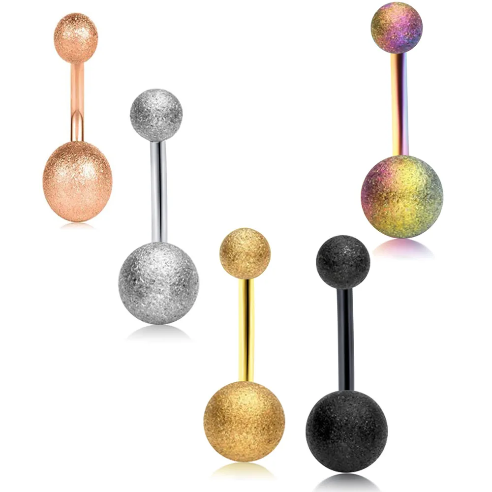 

30pcs 60pcs Mix Color New Arrival Stainless Steel Matte Ball Belly Piercing Navel Bar Small piercing nombril Stud Earring