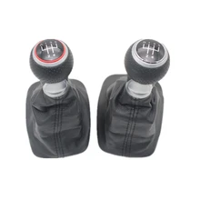 Equipamento automotivo para skoda fabia mk1, equipamento de 5 velocidades para estilização em 1999 2000 2001 2002 2003 2004 2005 2006 botão de câmbio da vara, bota de couro