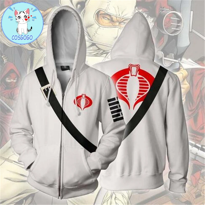 COSGOGO G.I. Joe 3 Cosplay Shadow Zip Hoodie Men and Women Casual Sports Sweater Movies Apparel New 3D Printing |