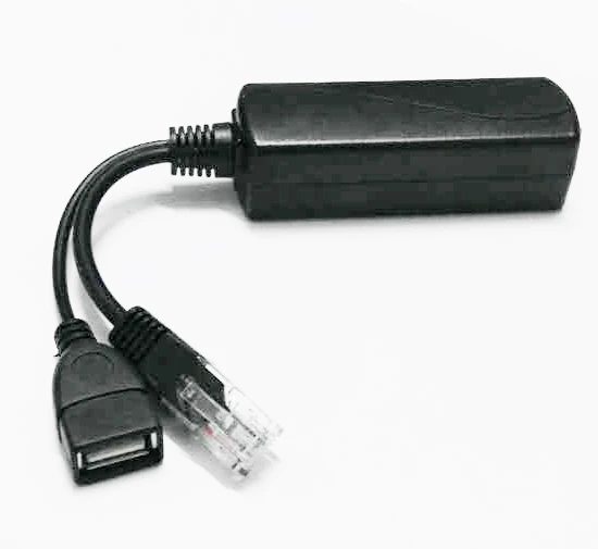 USB 암 인터페이스가 있는 POE 스플리터, 10 Mbps, 100Mbps, 5V 2A 출력, 802.3af/at 호환