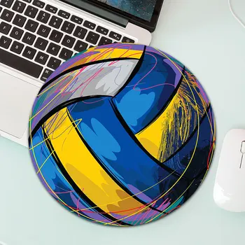 

Volleyball Round Computer Mousepad Size 22X22CM Speed Version Gaming Mouse Pad Gamer To Laptop Natural Rubber Mause Mice Mat
