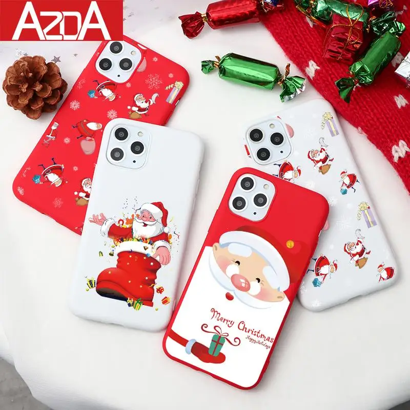 Рождественский матовый чехол для телефона iPhone XS 11 Pro Max 6 S 8 7 Plus 5 5S SE X XR мягкий из