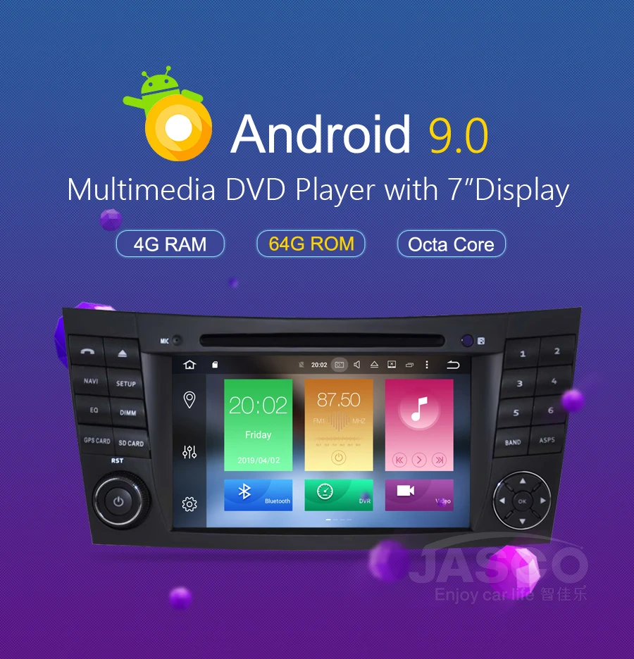 Perfect 4G RAM Android 9.0 Car DVD Stereo Multimedia Headunit For Mercedes Benz/w211/e200/e300/e3 Auto Radio GPS Navigation Video Audio 0