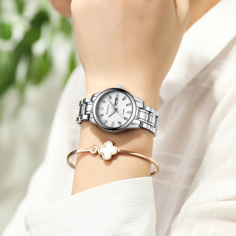 

2021 ladies Business quartz watch leisure double calendar luminous diamond Women's watches for women clocks free shipping saat