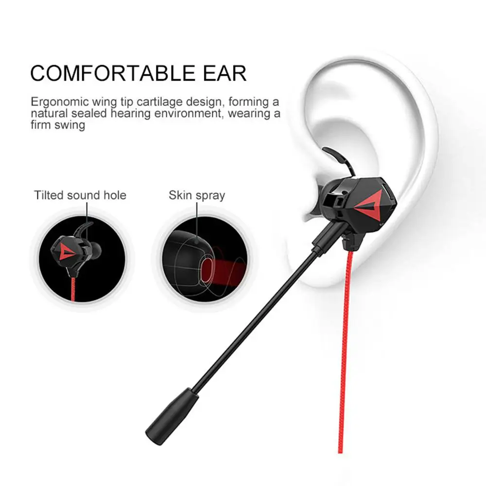 Gaming Earphones 3.5mm Wired Stereo Headphone Noise Cancelling Earphone with Microphone Adjustable Headband for Computer Laptop