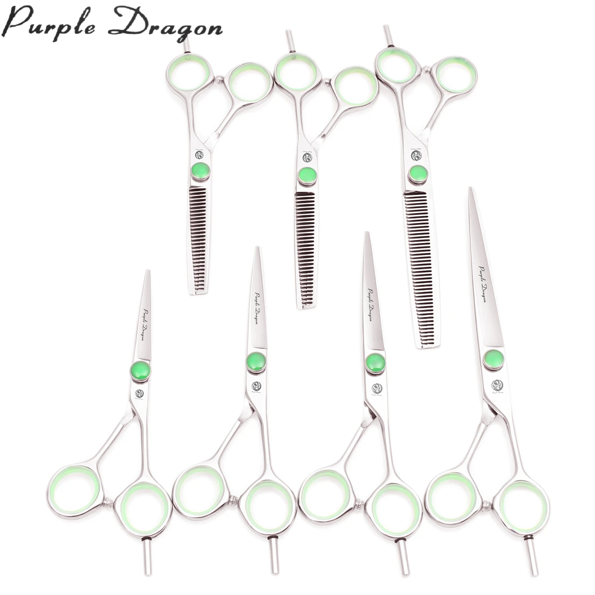 

Professional Barber Shears 5" 5.5" 6" 7" Purple Dragon Japanese 440C 1121# Hairdressing Cutting Scissors Hair Scissors Add Case