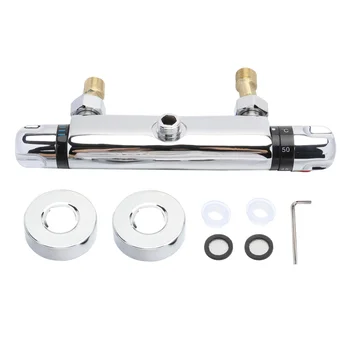 

1 Set Thermostatic Faucet Thermostatic Valve Water Heater Mixing Faucet(Silver)