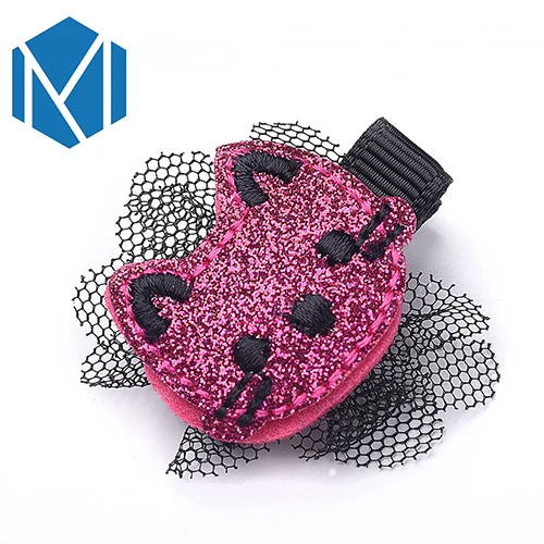 Rose M MISM корейские милые животные печати волос BB клип для девочек милые аксессуары для волос Кружева блесток мультфильм детские шпильки для волос Головные уборы - Цвет: Rose