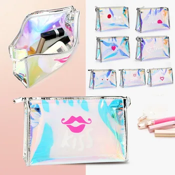 

SHUJIN Women Laser Cosmetic Bag Neceser Mujer Holographic Makeup Bags Pouch Ladies Purse Bag Toiletry Cases Kosmetyczka Bags