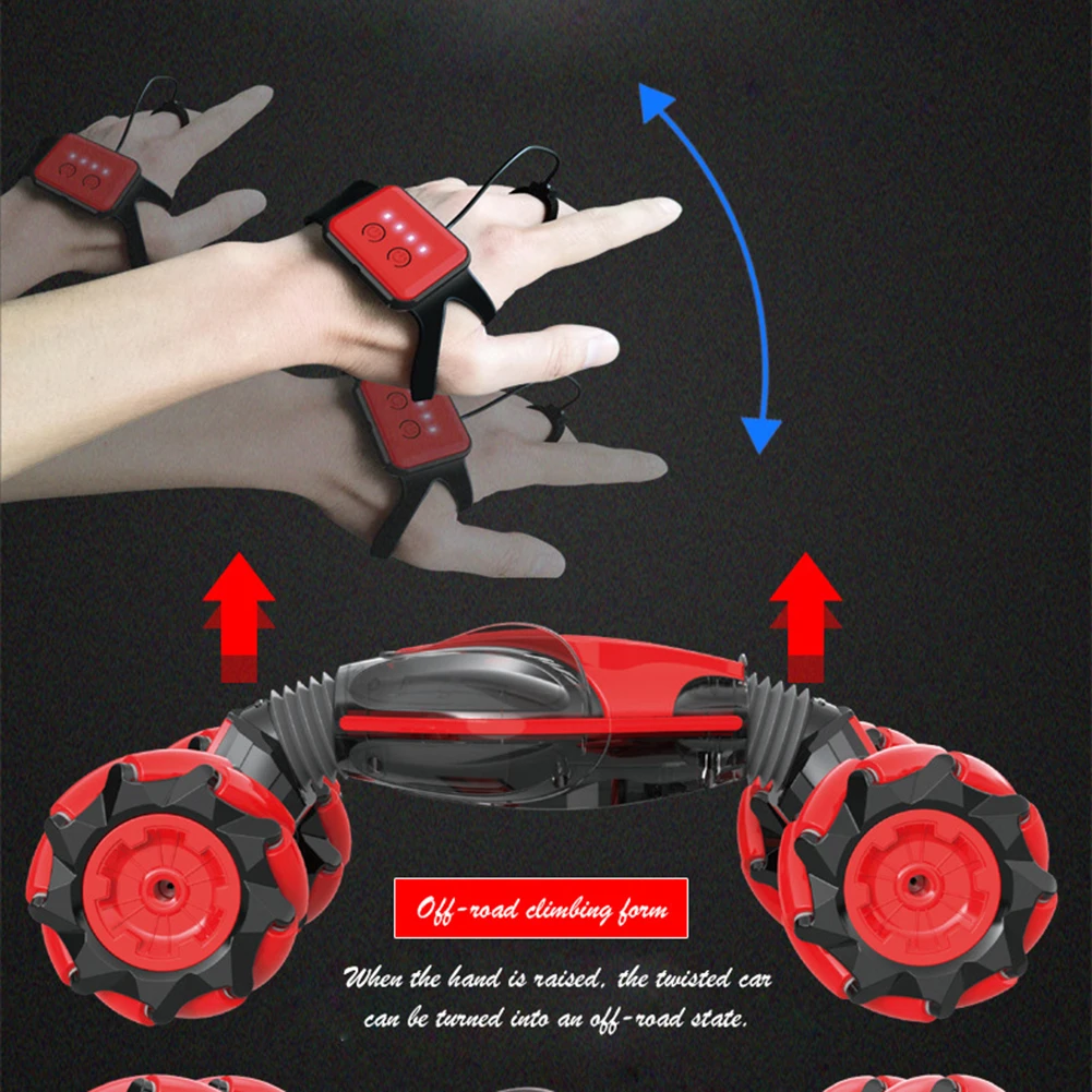 

Remote Control Stunt Car Gesture Induction Twisting Off-Road Vehicle Light Music Drift Dancing Side Driving Toy Gift for Kids