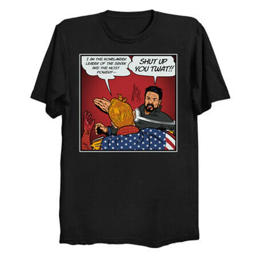 Черная футболка с пародией из комиксов Billy The Butcher Homelander Antiheroe для мальчиков