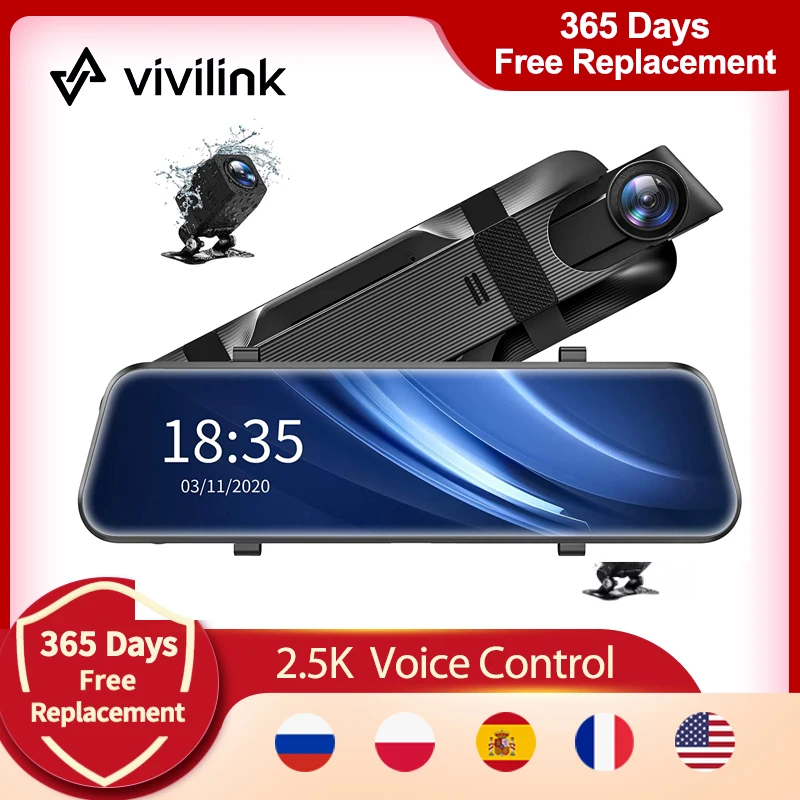 ViviLink VXE10MQ Mirror Dash Cam 2.5K Driving Recoder Rear View Camera 10