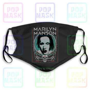 

Marilyn Manson Rare Artwork Marilyn Manson House Of Blues Huntington Ny Washable Reusable Mask with 2Pcs PM2.5 Filters 5 Layers