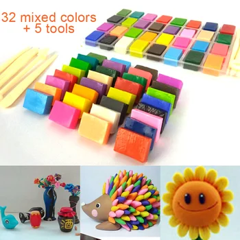 

32pcs/set Mixed Colors Soft Polymer Clay Oven Baking Clay Blocks For Ornaments & Model Animals Hand Cast Diy Crafts Materials