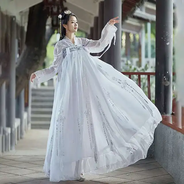 Summer Chinese Hanfu Princess Dress Women Fairy Folk with Kimono Female Dance Oriental Costume Chinese Clothes 6 meter dress