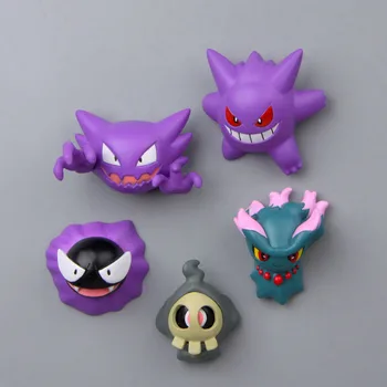 

5pcs/lot Anime Cartoon Monster Gengar PVC Figures Model Toy Refrigerator Pastes Home Decoration Gifts