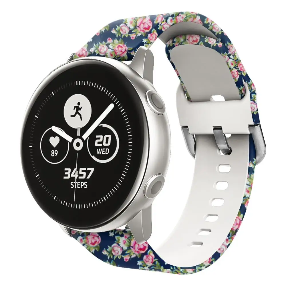 Ремешок для часов с принтом Samsung Galaxy Watch Active 2 сменный мягкий браслет из ТПУ 20