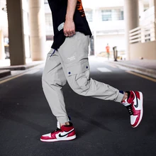 DUYOU Новое поступление, мужские брюки, хлопок, полная длина, хип-хоп стиль, Мужские штаны, с дырками из ленты, повседневные штаны, комбинезоны, M-XXL размер, штаны