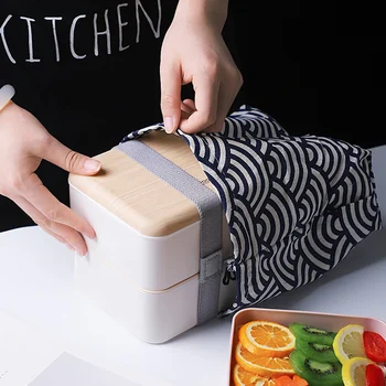 

Japan style lunch box 2 Layer Lunchbox for kids Workers Student Bento Boxes Microwave sheated Dinnerware Food Storage Container