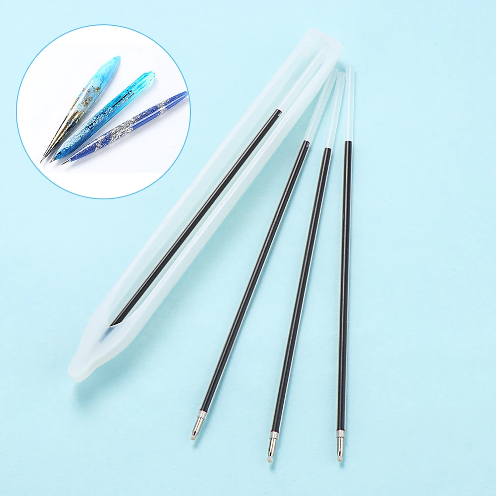 Bolígrafo molde de lápiz transparente hecho a mano, resina UV epoxi, molde de fundición de resina, soporte para bolígrafo, moldes de silicona, herramienta de artesanía artesanal