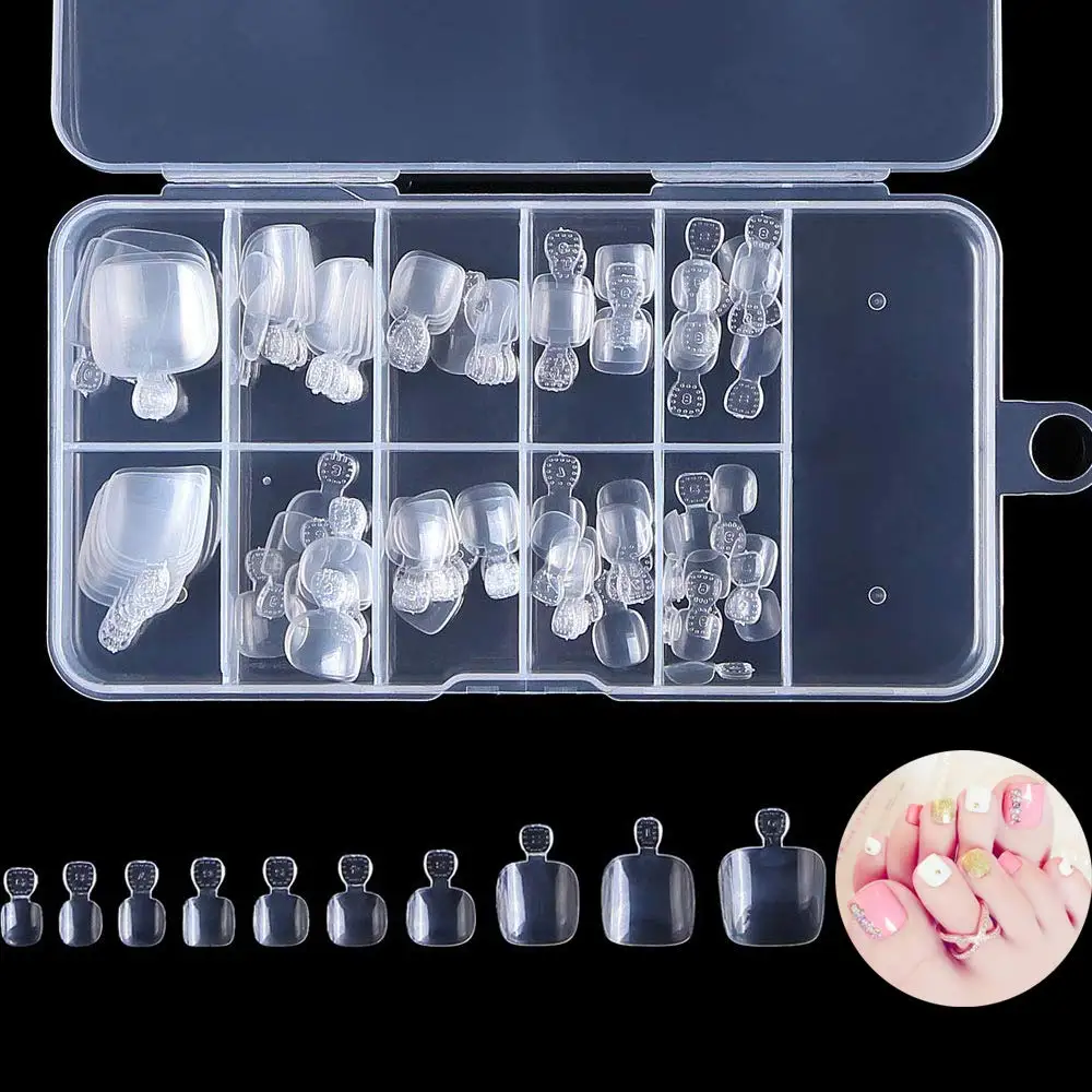 100\500PCS False Toenails Full Cover Artificial French Toenail Acrylic