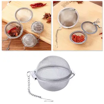 

Big Mesh Filter Herbal Ball Soup Stew, Spices Stew Cooking Tools Locking Stainless Infuser Tea Kitchen Strainer Filter Stee R7M9