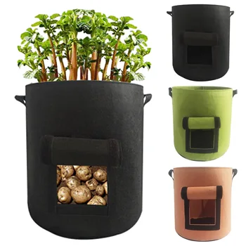 

Potato Grow Bags Non Woven Fabric Agriculture Onion Vegetables Fruits Plant Containers Flowers Garden Planter Tomato Access Flap