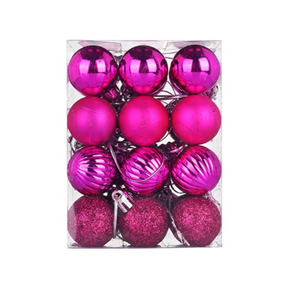 24pcs/lot 30mm Christmas Tree Decor Ball Bauble Hanging Xmas Party Ornament Decorations for Home Christmas Party Supplies&xs