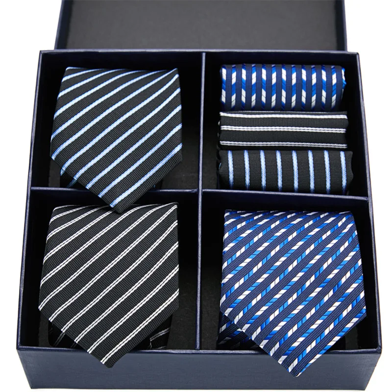 

100% Silk tie skinny 7.5 cm floral Handkerchief Necktie Set high fashion plaid ties for men slim neckties mens Gift Box
