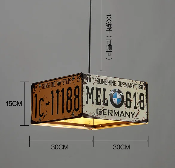 Лофт номерной знак промышленный железный подвесной светильник лампа Винтаж E27 Led Hanglamp для столовой кухни бар светильник домашний декор - Цвет корпуса: Square