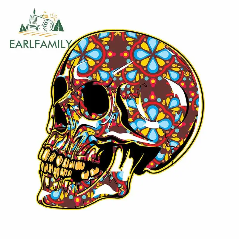 EARLFAMILY 13 см x 11 7 для черепа хиппи автомобильные наклейки модные красивые